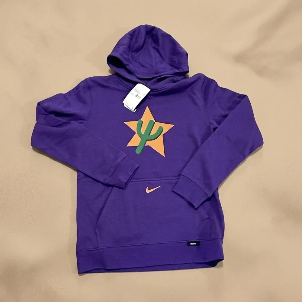 Nike Phoenix Suns Youth XL Hoodie NWT Purple City Edition Cactus Star 9Z2B7NBEL